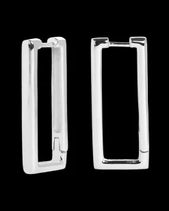 Alex Rectangular Silver Earrings