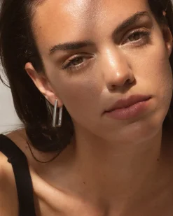 Alex Rectangular Silver Earrings