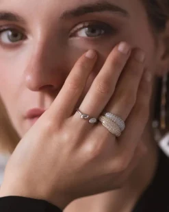 Anillo Dorado Pavé Éclat