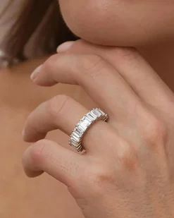 Anillo Plata Baguette Luz