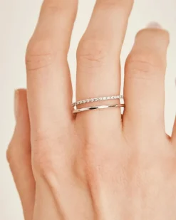 Anillo Plata Doble Stripe