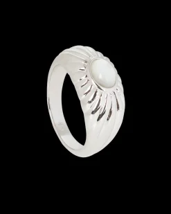 Anillo Plateado Madre Perla Diana