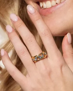 Anillo Topacio Azul Papua