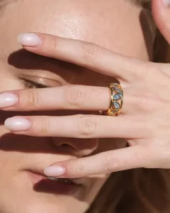 Anillo Topacio Azul Papua