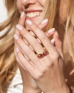 Anillo Turmalina Rosa Papua