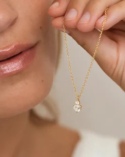 April Birthstone Necklace - White Topaz