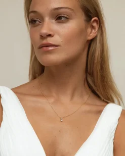 April Birthstone Necklace - White Topaz