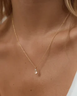 April Birthstone Necklace - White Topaz