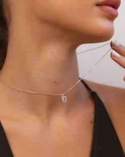 Collar Plata Letra E