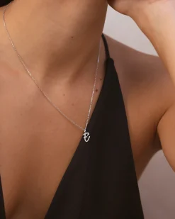 Collar Plata Letra E