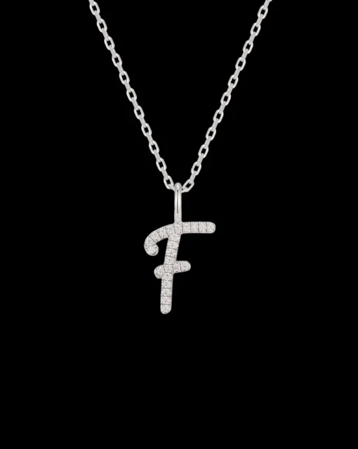 Collar Plata Letra F