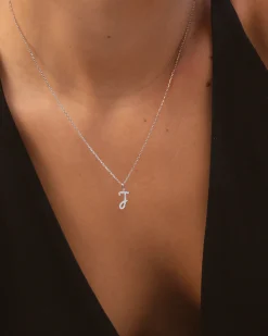 Collar Plata Letra J