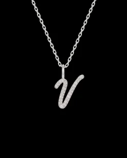 Collar Plata Letra V
