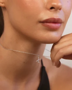 Collar Plata Letra X
