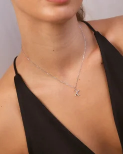 Collar Plata Letra X