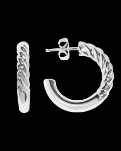 Euphoria Braided Silver Hoops