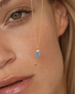 March Birthstone Necklace - Aquamarine