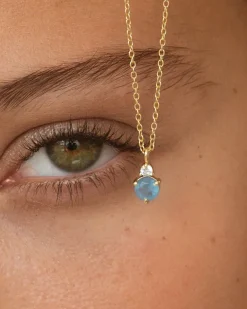 March Birthstone Necklace - Aquamarine