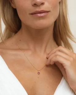 October Birthstone Necklace - Pink Tourmaline