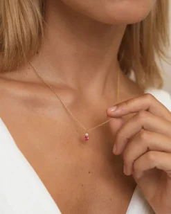 October Birthstone Necklace - Pink Tourmaline