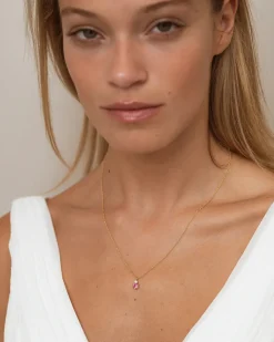 October Birthstone Necklace - Pink Tourmaline