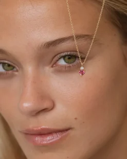 October Birthstone Necklace - Pink Tourmaline