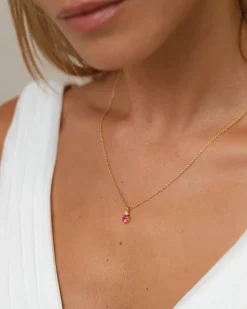 October Birthstone Necklace - Pink Tourmaline