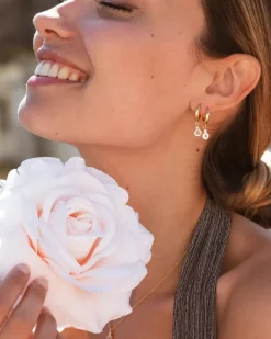 Pendientes Birthstone Abril - Topacio Blanco