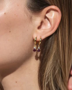 Pendientes Birthstone Enero - Granate