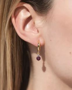 Pendientes Birthstone Enero - Granate