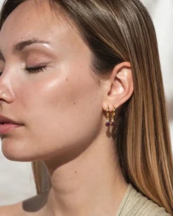 Pendientes Birthstone Enero - Granate