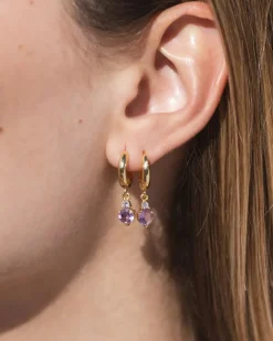 Pendientes Birthstone Febrero - Amatista
