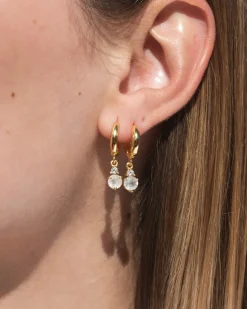 Pendientes Birthstone Junio - Piedra Lunar