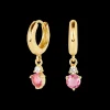 Pendientes Birthstone Octubre - Turmalina Rosa