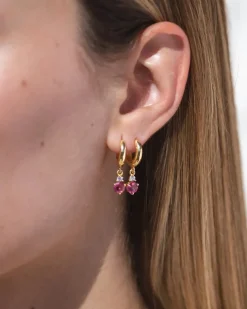 Pendientes Birthstone Octubre - Turmalina Rosa