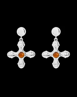 Pendientes Cruz Plateados Osiris