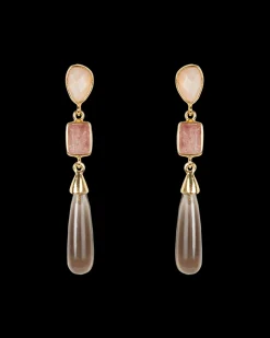 Pendientes Cuarzo Marrón Casandra