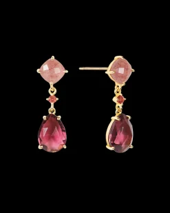 Pendientes Cuarzo Rosa Coralie
