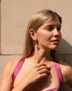 Pendientes Cuarzo Rosa Coralie