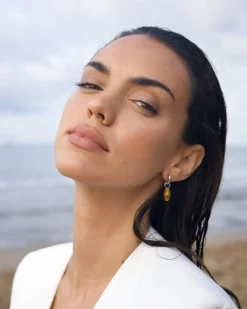 Pendientes Plateados Ojo De Tigre Bastet