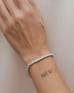 Pulsera Plateada Tennis Luz