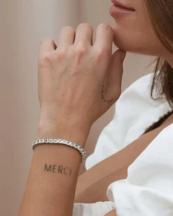 Pulsera Plateada Tennis Luz