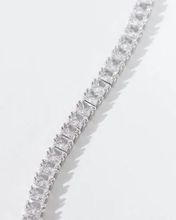 Pulsera Plateada Tennis Luz