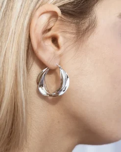 Savage Large Silver Hoops